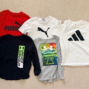 Under Armour Kids Black Long Sleeve Tee with Neon Logo